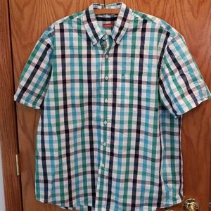 Mens Izod Short Sleeve Button Down